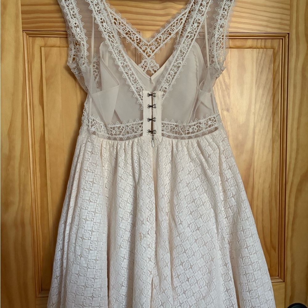 Free People | Victoria Lace Mini Dress in Ivory - Picture 10 of 11